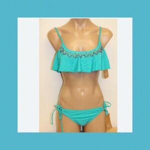 Turquoise Ruffle Bikini Set 4